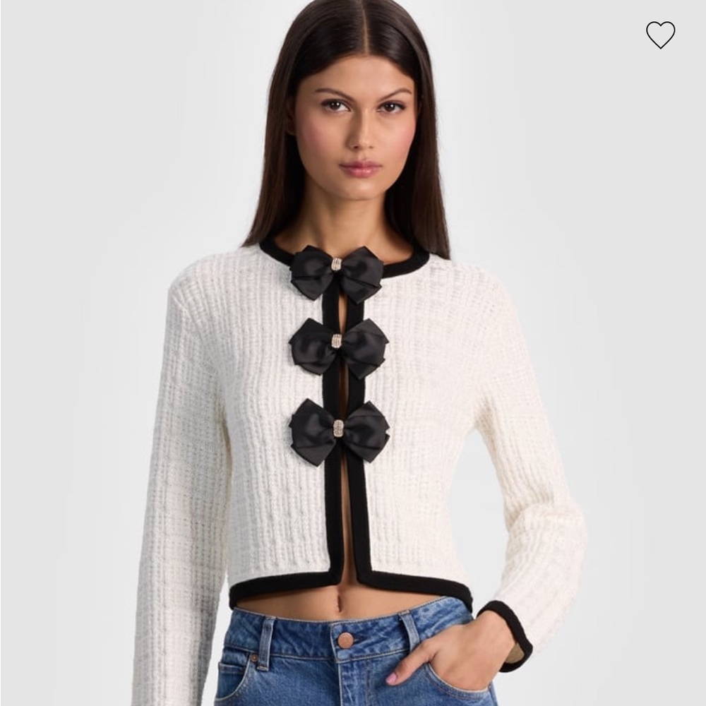 Alice+ Olivia bow cardigan. S-M